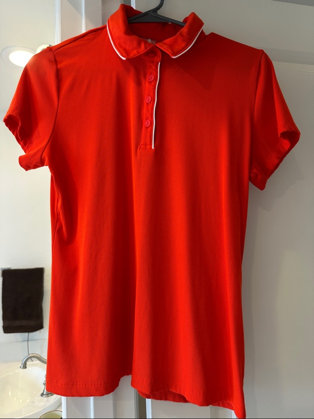 Calia Bright Orange Ribbed Top